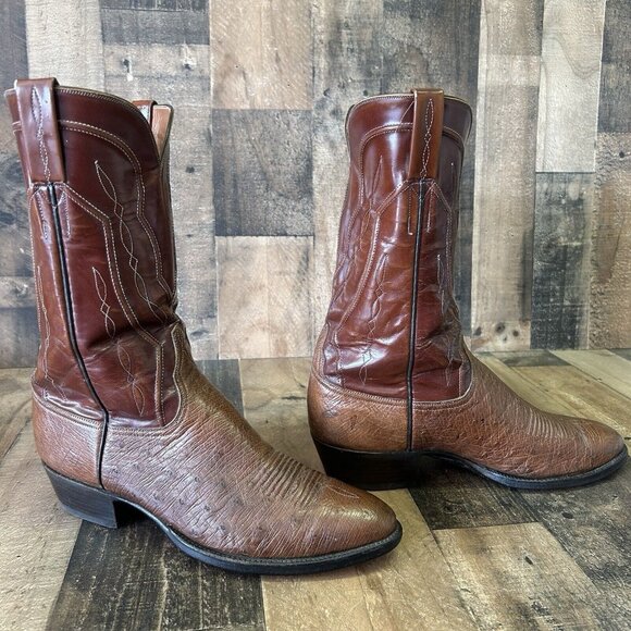 Lucchese Classics D0997 Vintage Smooth Quill Ostrich Cowboy Boots Mens 10.5 D - Picture 5 of 12